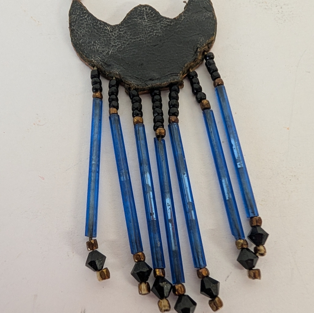 Estate Art Deco Egyptian Lady Blue Tassel Necklace 1920s - Picture 4 of 5